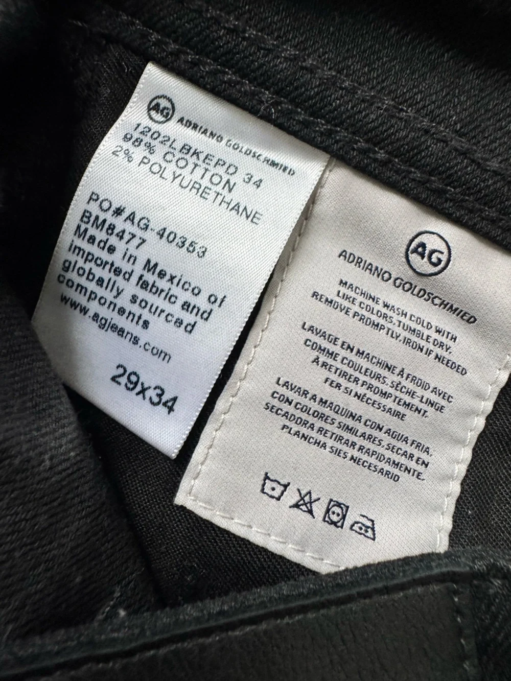 AG Adriano Goldschmied The Stockton Black Skinny Jeans